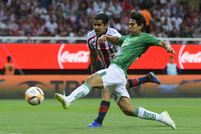 Macías, en el partido contra Chivas