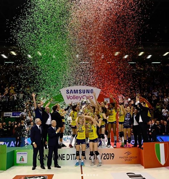 Jugadoras del Imoco Volley Conegliano se convierte en Campeonas 