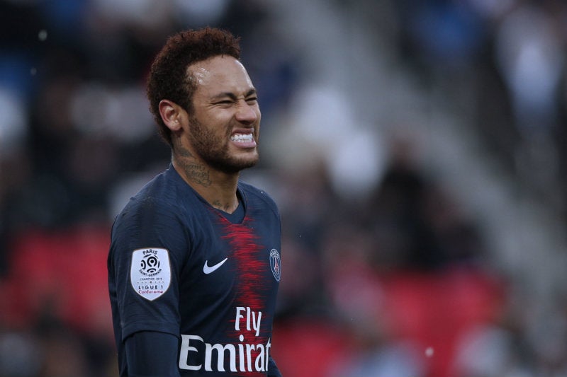 Neymar durante un juego del PSG