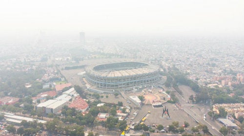 Estadio Azteca y alrededores con mala calidad del aire