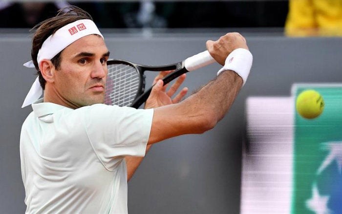 Federer, durante el partido