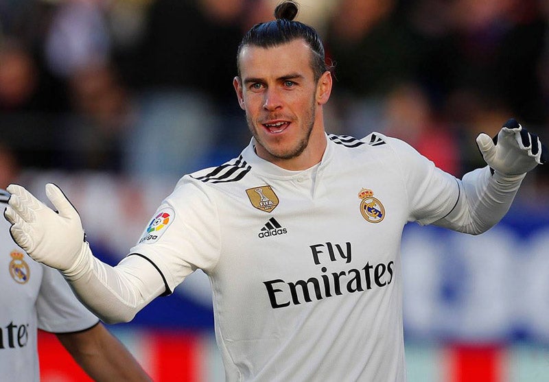 Gareth festeja un tanto con el Real Madrid 