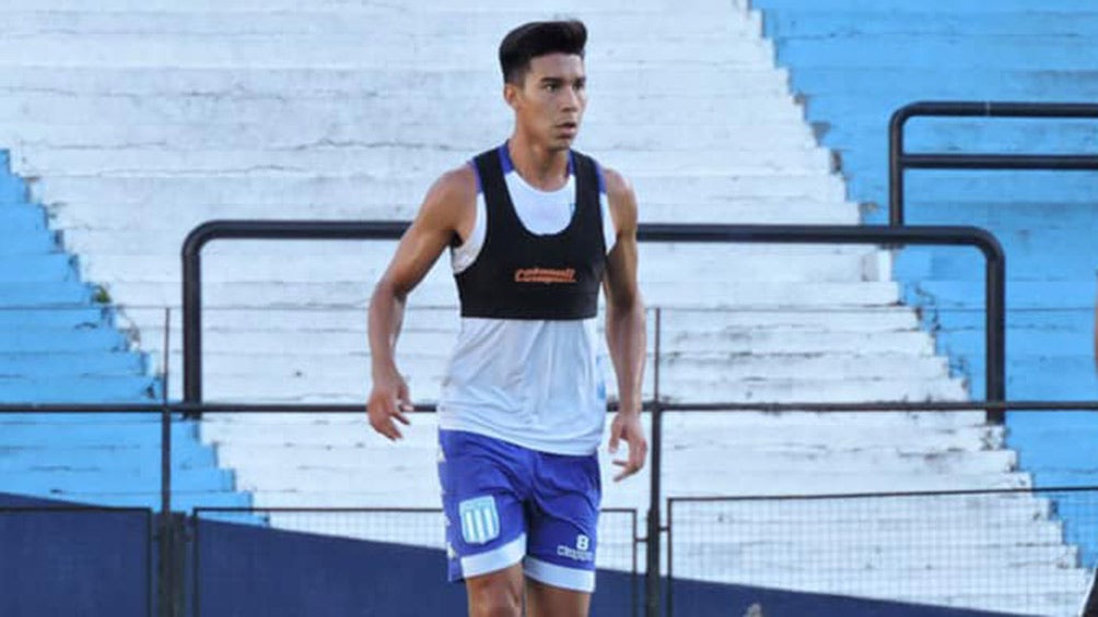 ‘Pol’ Fernández en el entrenamiento de Racing 