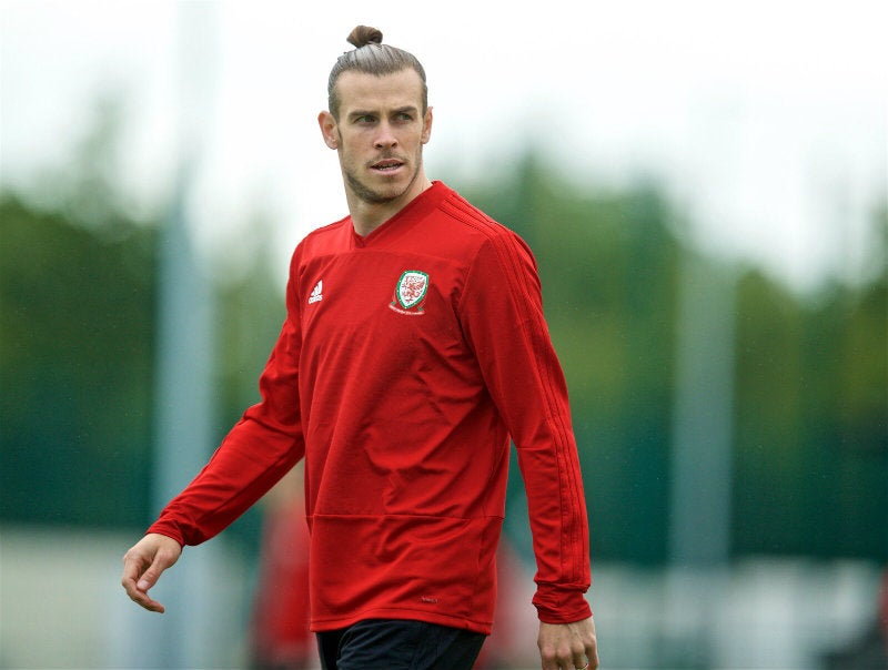 Bale, en un entrenamiento con la selección de Gales