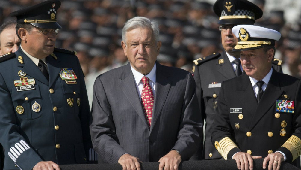 AMLO, en el evento en el que se presentó a la Guardia Nacional