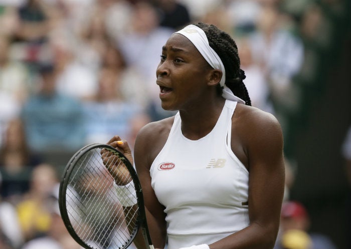 Gauff celebra después del partido