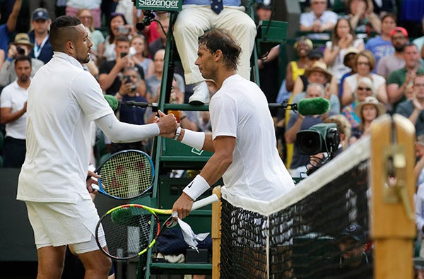 Kyrgios y Nadal se saludan