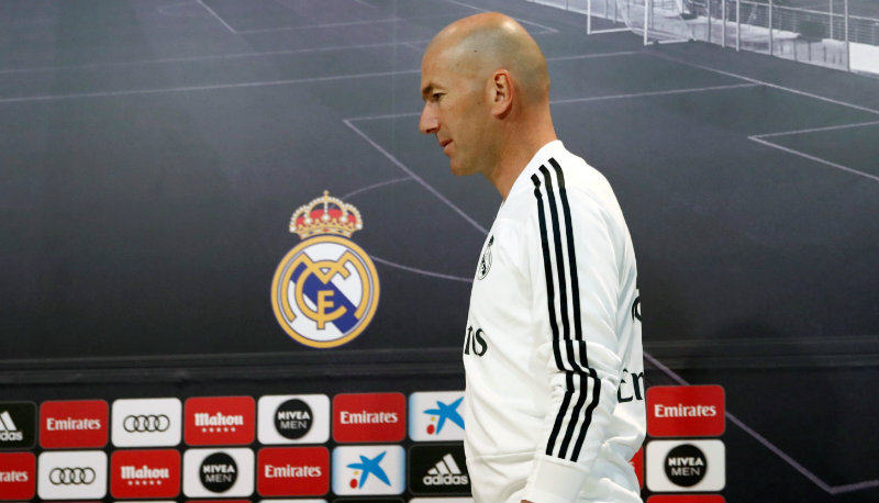 Zidane en conferencia de prensa con el Madrid