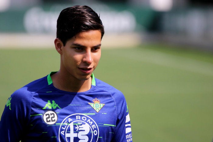 Lainez, en un entrenamiento