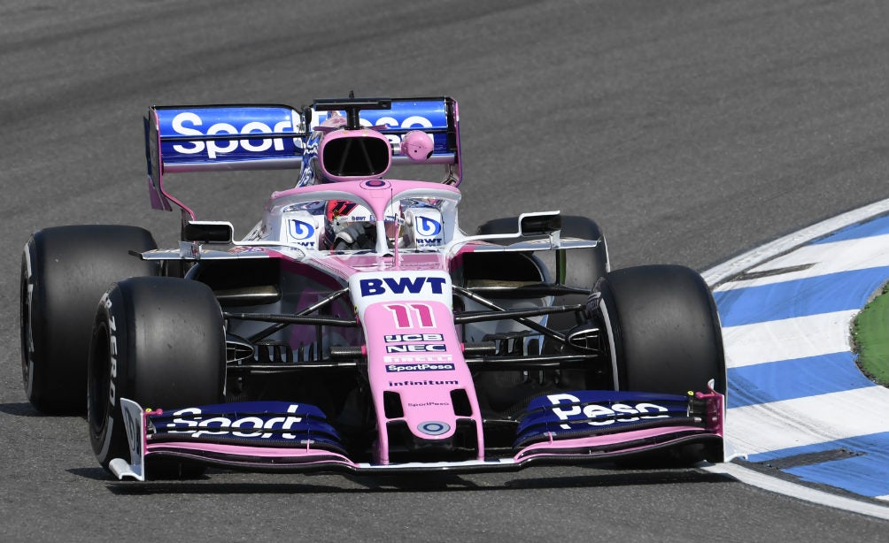 Sergio Pérez durante una carrera de la F1