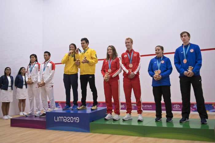 Podio de Squash en Lima 2019