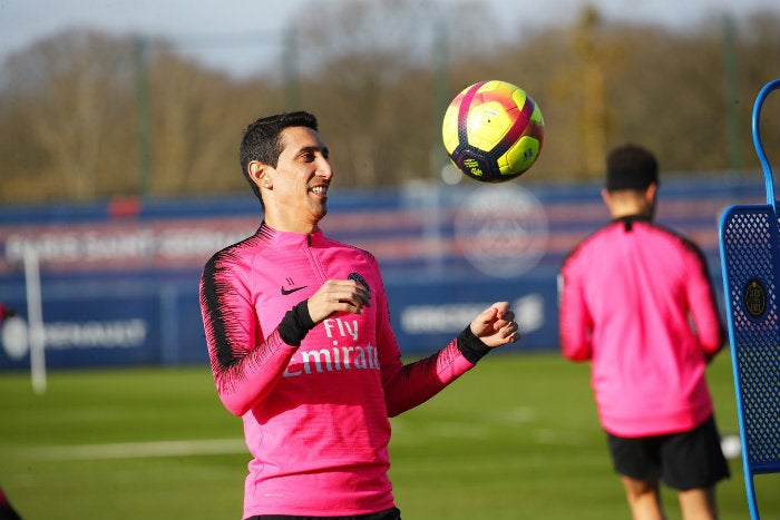 Di María, en un entrenamiento del PSG