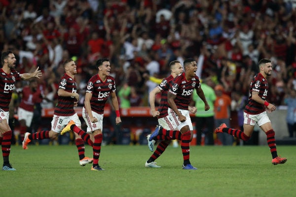 Flamengo celebrando su pase a los Cuartos de Final de la Copa Libertadores 2019