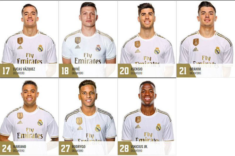Otros números de la platilla del Real Madrid
