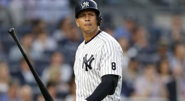 Rodríguez durante un partido con los News York Yankees 