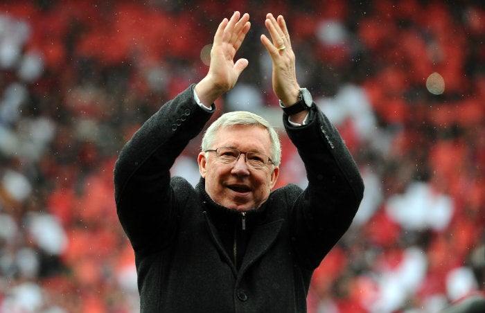 Ferguson, en un partido del Manchester