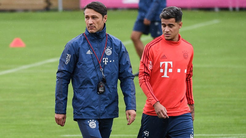 Coutinho, en un entrenamiento con Kovac 