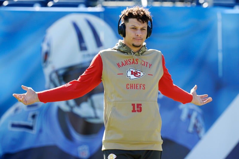 Patrick Mahomes previo a un juego con Chiefs 