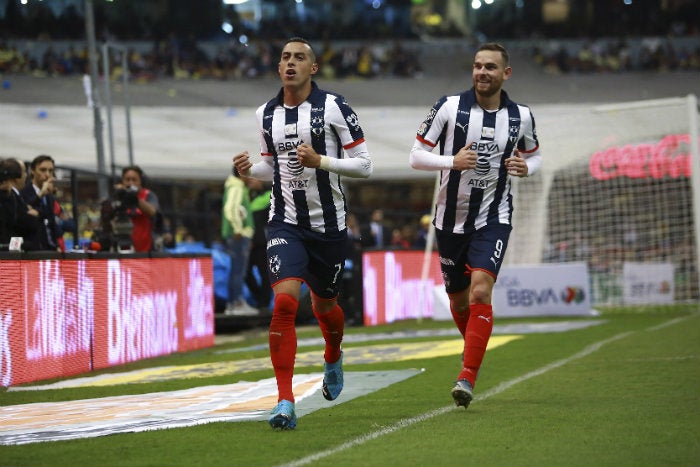 Funes Mori, en los festejo del partido de Rayados