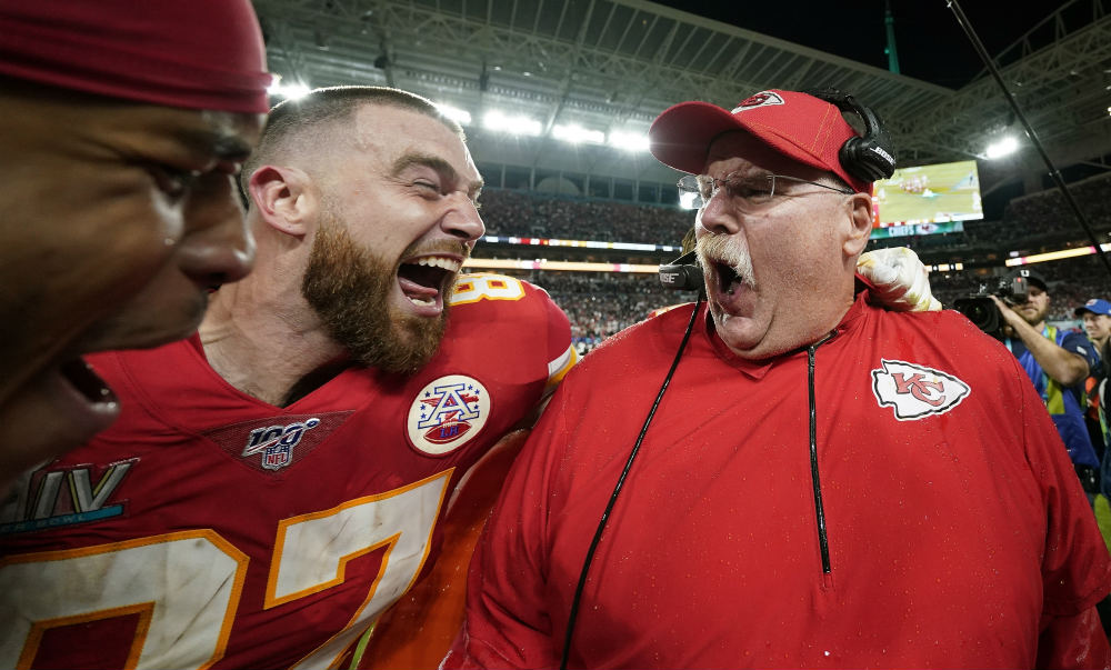 Andy Reid tras ganar el Super Bowl LIV con los Chiefs