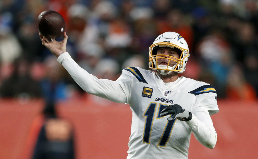 Philip Rivers durante un partido con los Chargers