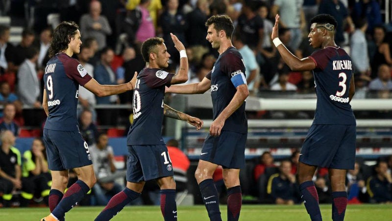 PSG en celebración de gol