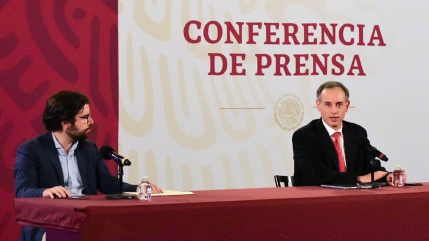 Hugo López-Gatell en conferencia en el Palacio Nacional