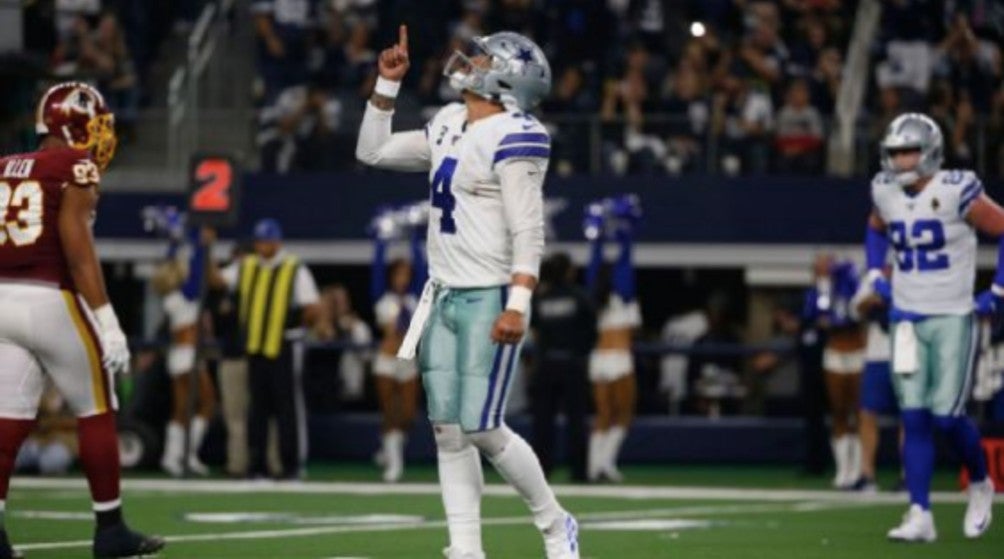 Prescott en un partido con los Cowboys 