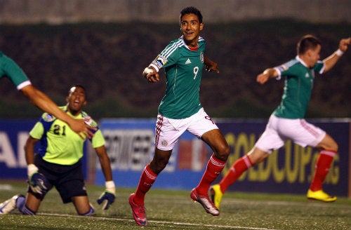 El delantero celebra un gol con México Sub 20