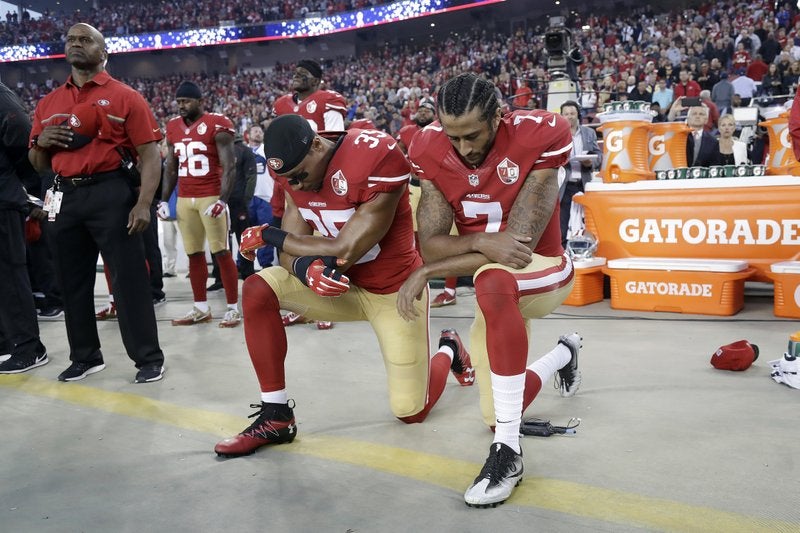 Kaepernick durante una protesta