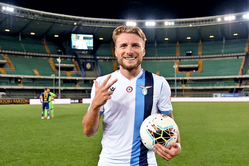 Ciro Immobile tras una duelo con la Lazio en Serie A 