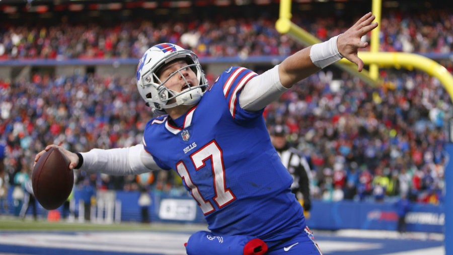 Josh Allen celebra anotación con Buffalo