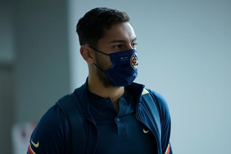 El uruguayo antes de un partido de las Águilas