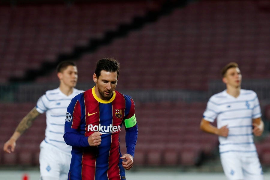 Lionel Messi luego de marcar gol de penalti