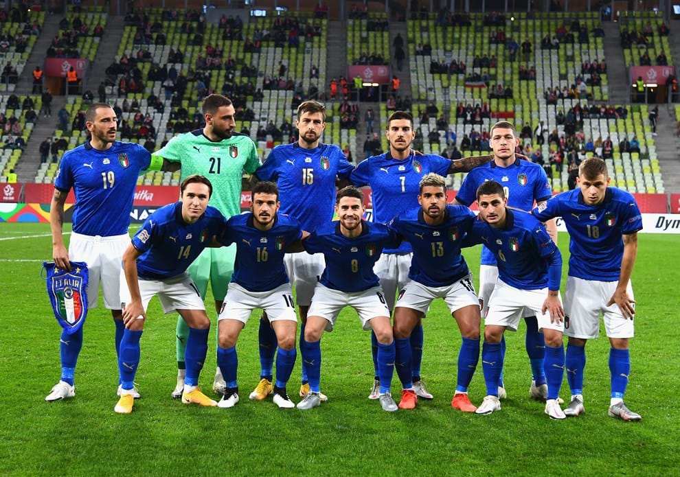 Selección Italiana previo a un partido internacional