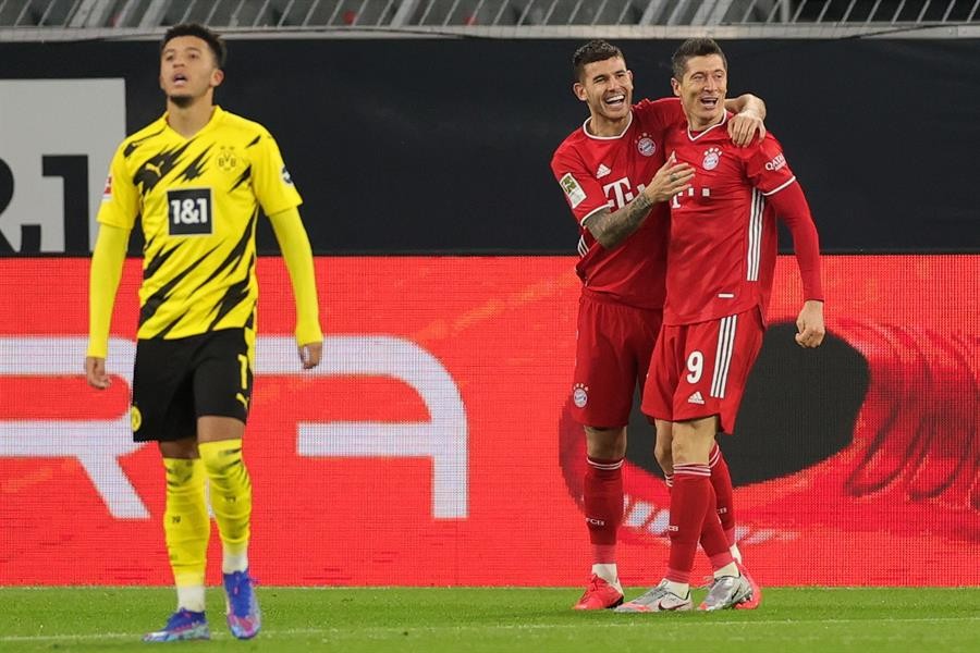 Lewandowski celebrando un gol con el Bayern Munich