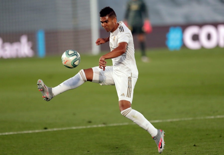 Casemiro en un partido con el Real Madrid