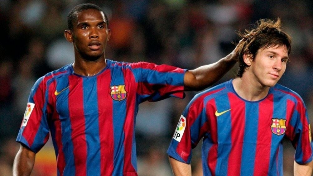 Eto'o y Messi juntos en el Barcelona 