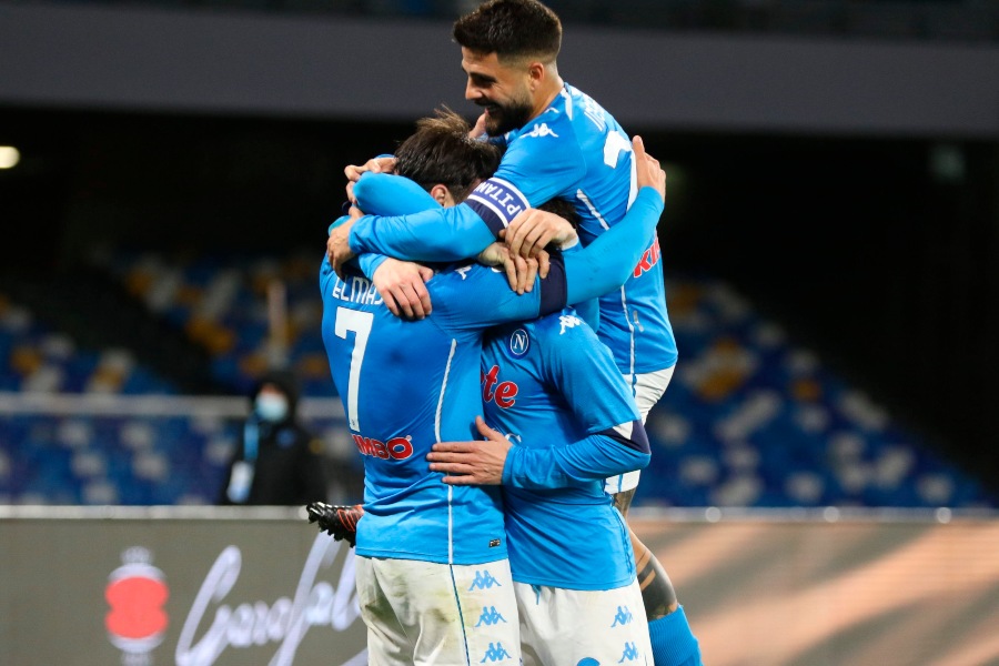 Jugadores del Napoli celebrando un gol a favor