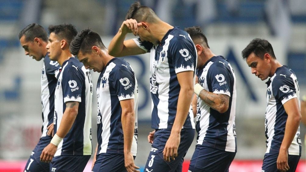 Jugadores de Rayados en el juego vs América 