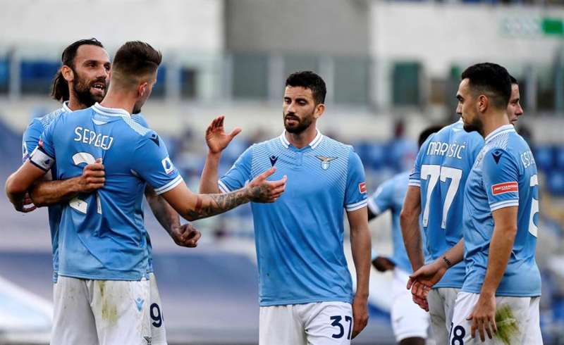 Lazio en festejo de gol