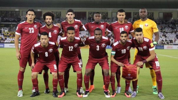 La Selección de Qatar previo a un partido