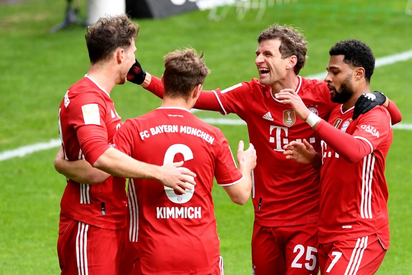 Jugadores del Bayern Munich festejando un gol a favor