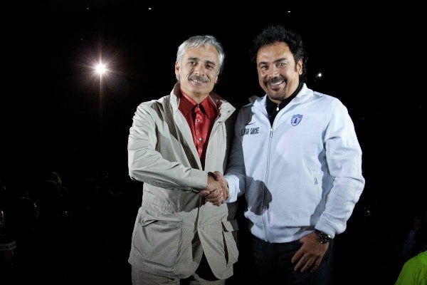Jesús Martínez con Hugo Sánchez en 2012
