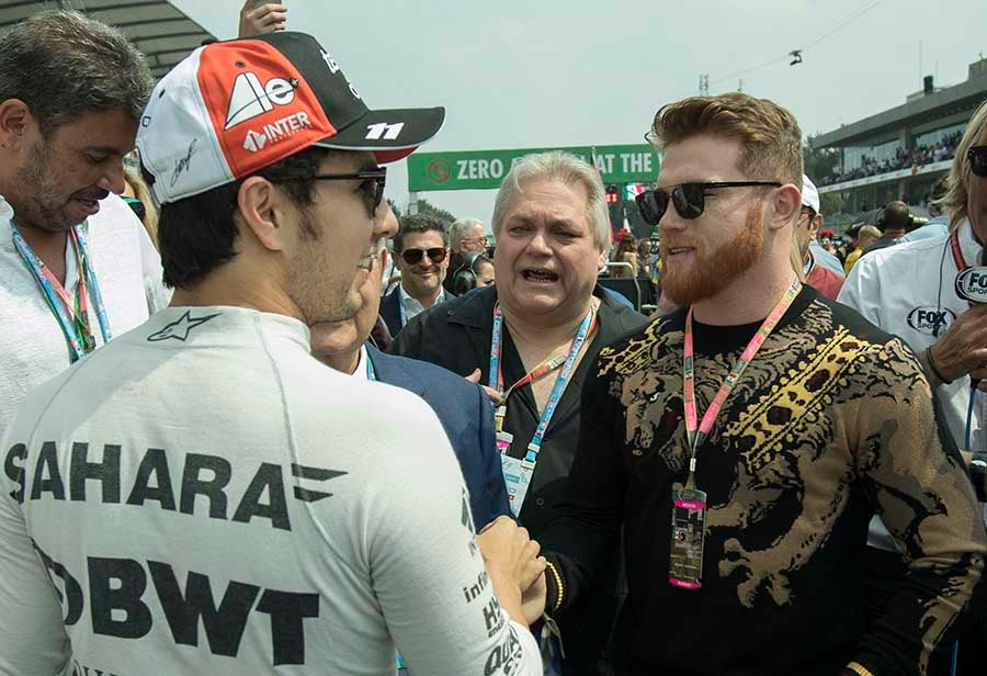 Pérez y Álvarez durante Gran Premio de México en 2017