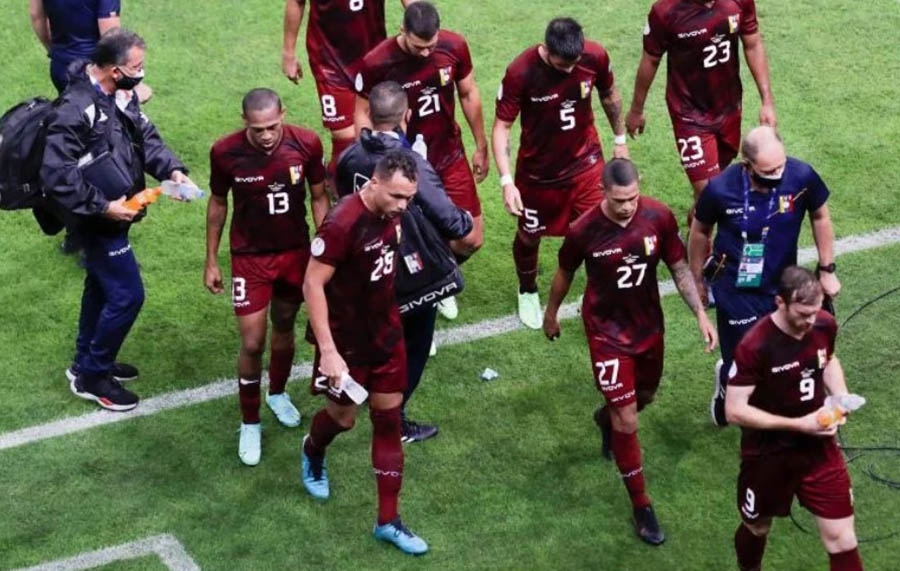 Jugadores de Venezuela tras derrota en Copa América
