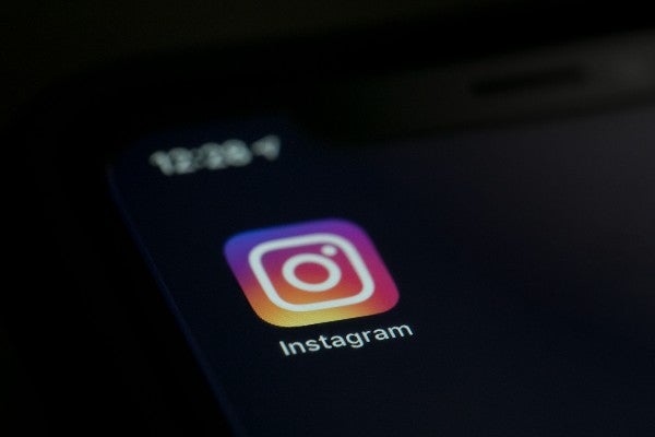 Aplicación de Instagram en una computadora