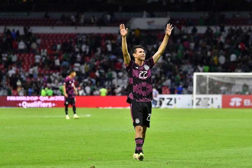 Hirving Lozano en el partido entre México y Honduras