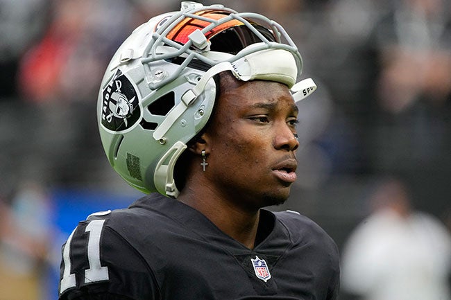 Ruggs, durante un partido de los Raiders