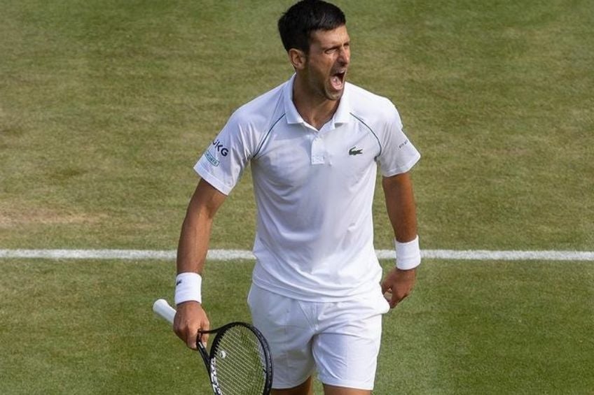 Djokovic celebrando la victoria